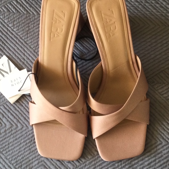 Zara size 8 (39) tan heels for women - Picture 2 of 5